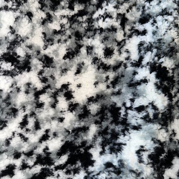 Hooded Black White Sherpa Jacket Open Front Lularoe Medium - Picture 3 of 10